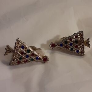 Old Christmas Tree Clip-on Earrings